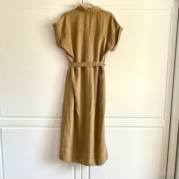 NWT faherty “Arlie” short sleeve shirt dress in Tan. Size M - Picture 10 of 13
